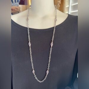 David Yurman Bijoux Bead 35” Figaro Chain Link Necklace Sterling Silver 18k